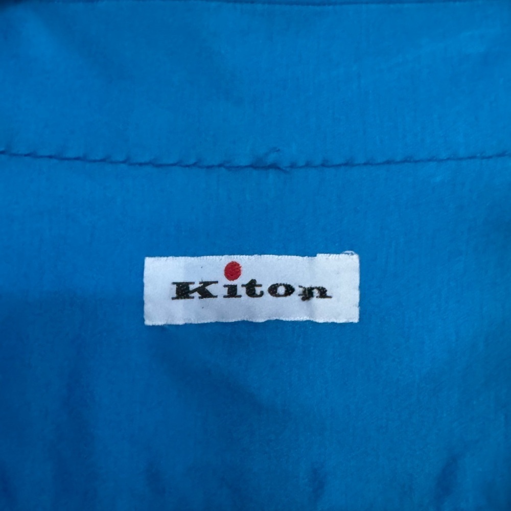 Kiton Positano Cotton Polo blue 17/39 - Picture 9 of 12